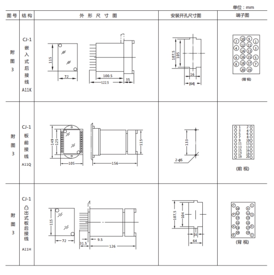 JL8-33集成電路電流繼電器繼電器外形尺寸及開(kāi)孔尺寸